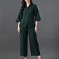 Myshka Women's Green Pleated Co-Ord Set - Swadesiicart