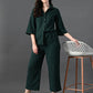 Myshka Women's Green Pleated Co-Ord Set - Swadesiicart