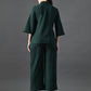 Myshka Women's Green Pleated Co-Ord Set - Swadesiicart