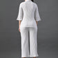 Myshka Women's White Pleated Co-Ord Set - Swadesiicart