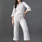 Myshka Women's White Pleated Co-Ord Set - Swadesiicart
