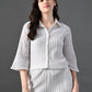 Myshka Women's White Pleated Co-Ord Set - Swadesiicart
