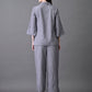 Myshka Women's Grey Pleated Co-Ord Set - Swadesiicart