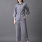 Myshka Women's Grey Pleated Co-Ord Set - Swadesiicart
