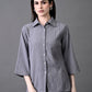 Myshka Women's Grey Pleated Co-Ord Set - Swadesiicart