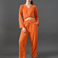 Myshka Women's Vibrant Orange Ribbed Cord Set - Swadesiicart