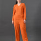 Myshka Women's Vibrant Orange Ribbed Cord Set - Swadesiicart
