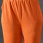 Myshka Women's Vibrant Orange Ribbed Cord Set - Swadesiicart