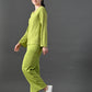 Myshka Women's Green Ribbed Cord Set - Swadesiicart