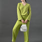 Myshka Women's Green Ribbed Cord Set - Swadesiicart