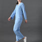 Myshka Women's Blue Ribbed Cord Set - Swadesiicart