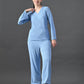 Myshka Women's Blue Ribbed Cord Set - Swadesiicart