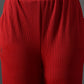 Myshka Women's Red Ribbed Cord Set - Swadesiicart