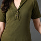 Myshka Women's Olive Green Kurta Set - Swadesiicart