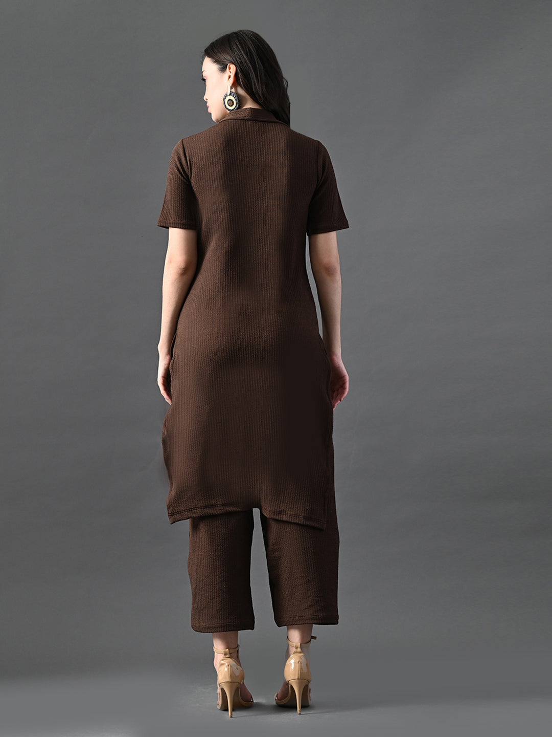 Myshka Women's Coffe Brown Kurta Set - Swadesiicart