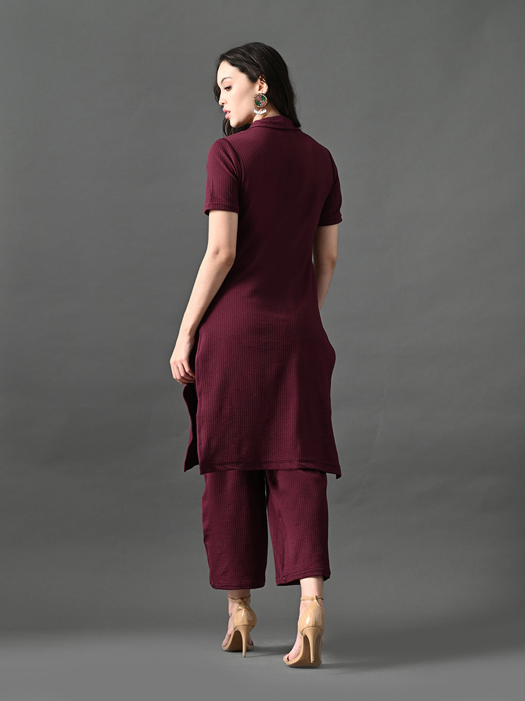 Myshka Women's Magenta Green Kurta Set - Swadesiicart