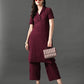 Myshka Women's Magenta Green Kurta Set - Swadesiicart