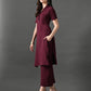 Myshka Women's Magenta Green Kurta Set - Swadesiicart