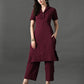 Myshka Women's Magenta Green Kurta Set - Swadesiicart