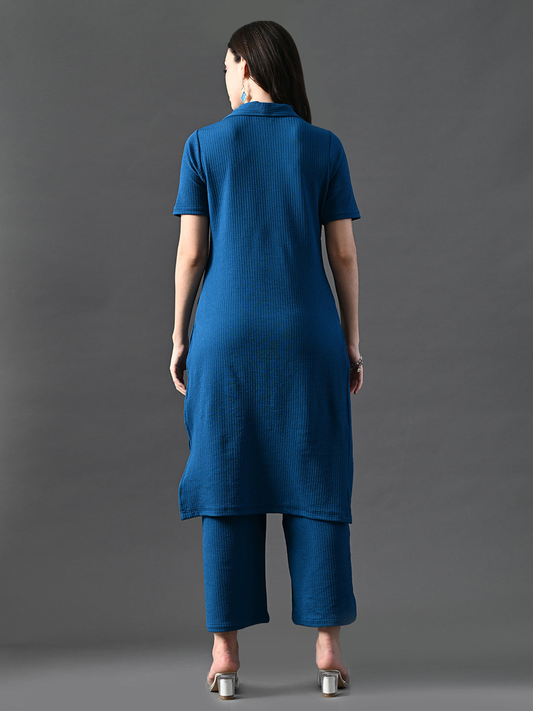 Myshka Women's Blue Kurta Set - Swadesiicart