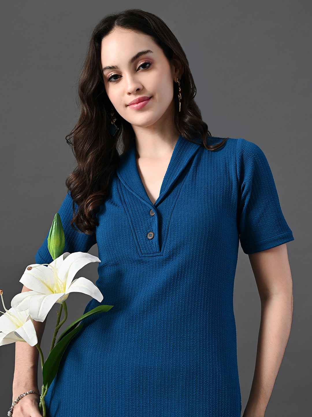 Myshka Women's Blue Kurta Set - Swadesiicart