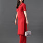 Myshka Women's Red Kurta Set - Swadesiicart
