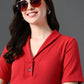 Myshka Women's Red Kurta Set - Swadesiicart