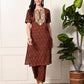 Myshka Women's Cotton Red Printed Kurta Set - Swadesiicart
