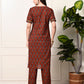 Myshka Women's Cotton Red Printed Kurta Set - Swadesiicart