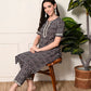 Myshka Women's Cotton Black Printed Kurta Set - Swadesiicart