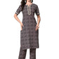 Myshka Women's Cotton Black Printed Kurta Set - Swadesiicart