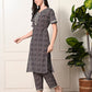 Myshka Women's Cotton Black Printed Kurta Set - Swadesiicart