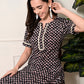 Myshka Women's Cotton Black Printed Kurta Set - Swadesiicart