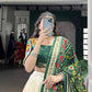 Lorenvalley Fashion Offwhite Tasar Silk Patola Print With Foil Work And Real Mirror Gamthi Work With Lace Touch Up Lehenga Choli with Dupatta | Swadesiicart