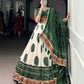 Lorenvalley Fashion Offwhite Tasar Silk Bandhej Print and Gamthi Work with Lace Touch Up Lehenga Choli with Dupatta | Swadesiicart