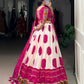Lorenvalley Fashion Offwhite Tasar Silk Bandhej Print and Gamthi Work with Lace Touch Up Lehenga Choli with Dupatta | Swadesiicart