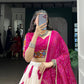 Lorenvalley Fashion Offwhite Tasar Silk Bandhej Print and Gamthi Work with Lace Touch Up Lehenga Choli with Dupatta | Swadesiicart
