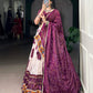 Lorenvalley Fashion Offwhite Tasar Silk Bandhej Print and Gamthi Work with Lace Touch Up Lehenga Choli with Dupatta | Swadesiicart
