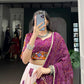 Lorenvalley Fashion Offwhite Tasar Silk Bandhej Print and Gamthi Work with Lace Touch Up Lehenga Choli with Dupatta | Swadesiicart