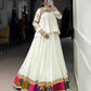 Lorenvalley Fashion White Pure Rayon Multi Patch Work With Gota Patti Lace Touch Up Lehenga Choli | Swadesiicart