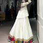 Lorenvalley Fashion White Pure Rayon Multi Patch Work With Gota Patti Lace Touch Up Lehenga Choli | Swadesiicart