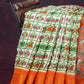 Shades of Cream And Orange Colour Blouse Patola Design Semi Chanderi Saree By Gayathri Reddy Designer Studio | Swadesiicart