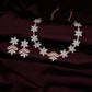 Tehzeeb Creations Sky Blue Colour Star Design Stone Studded Necklace With Earrings - Swadesiicart