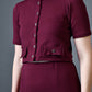 Myshka Women Magenta Polyester A-Line Round Neck Solid Knee Length Short Sleeves Co-Ords - Swadesiicart