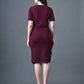 Myshka Women Magenta Polyester A-Line Round Neck Solid Knee Length Short Sleeves Co-Ords - Swadesiicart