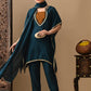 Myshka Green Silk Blend Kaftan Sweetheart Neck Short Sleeves Kurta Trousers With Dupatta - Swadesiicart