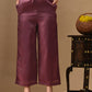 Myshka Mauve Silk Blend Straight Round Neck Short Sleeves Kurta Trousers With Dupatta - Swadesiicart
