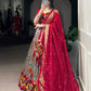 Lorenvalley Fashion Grey Tasar Silk Print with Foil Work and Real Mirror Gamthi Work with Lace Touch Up Lehenga Choli with Dupatta | Swadesiicart