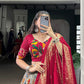 Lorenvalley Fashion Grey Tasar Silk Print with Foil Work and Real Mirror Gamthi Work with Lace Touch Up Lehenga Choli with Dupatta | Swadesiicart