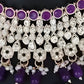 Jewel City Royal Purple Kundan & Pearl Bridal Jewelry Set-Luxury Choker Necklace Earrings & Maang Tikka-Ethnic Wedding & Party Wear | Swadesiicart